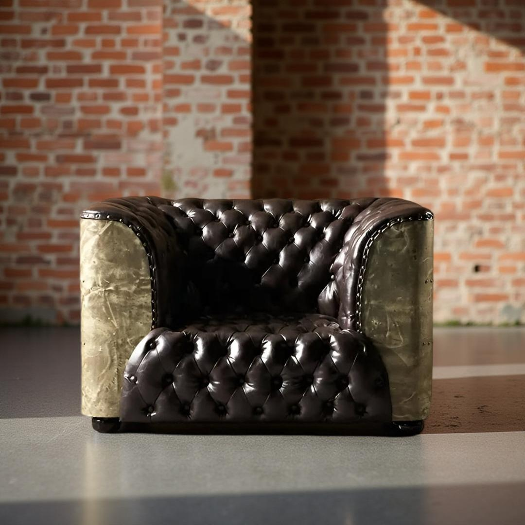 Bronze Age Chesterfield Armchair